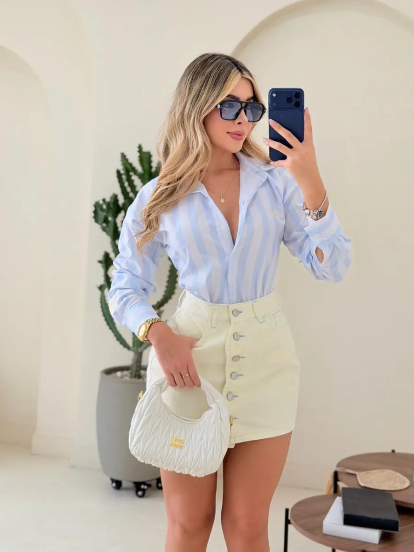Falda Denim Sienna vainilla