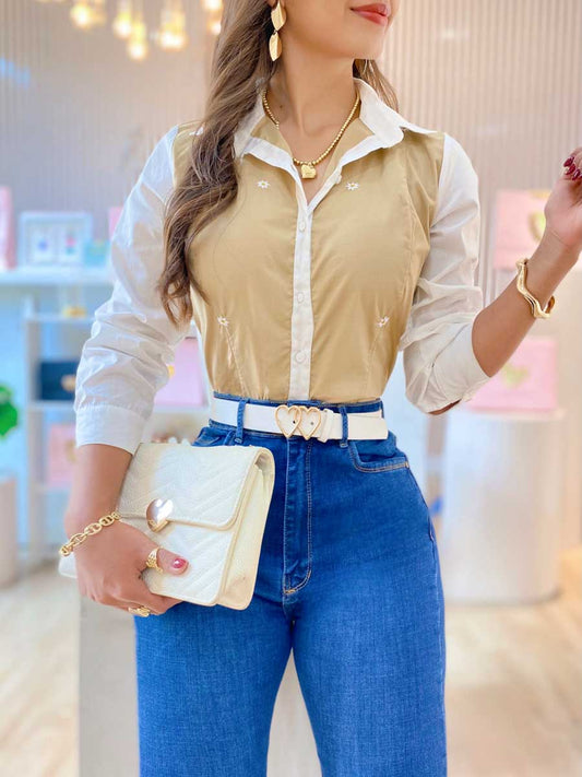 Camisera Yasmín camel