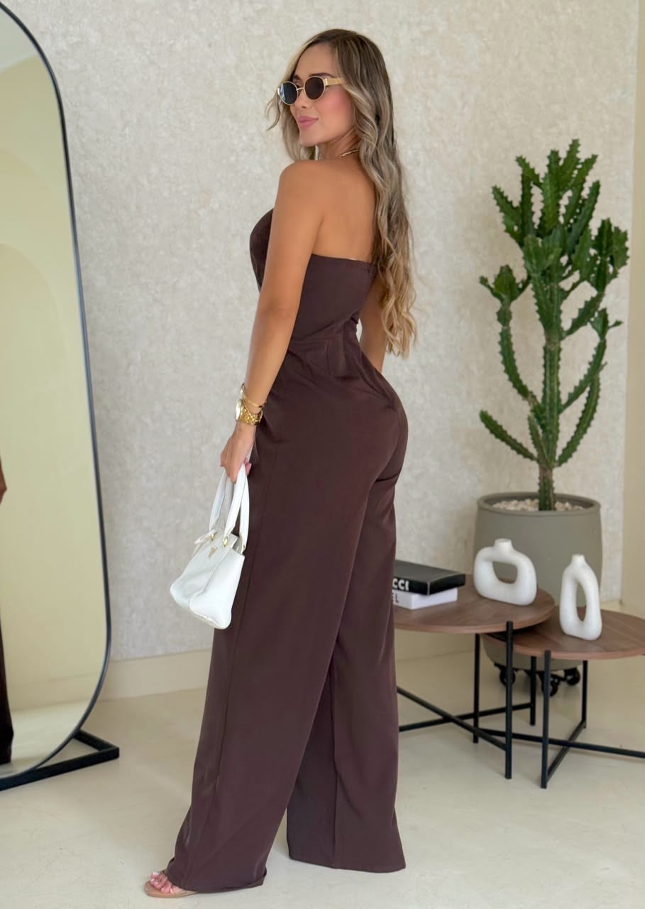 Enterizo largo Anahí mocca
