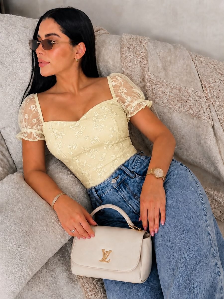 Blusa Amelie (mantequilla ) - EMA COLOMBIA