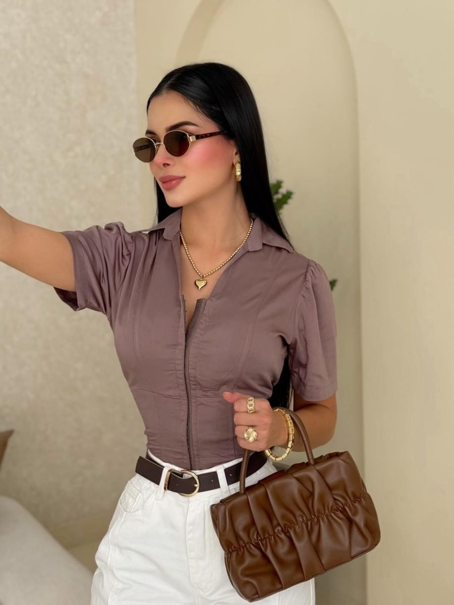 Blusa Fabiola (camel ) - EMA COLOMBIA