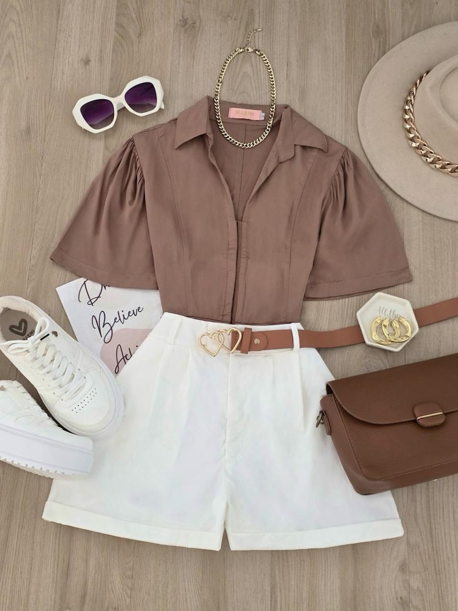 Blusa Fabiola (camel ) - EMA COLOMBIA