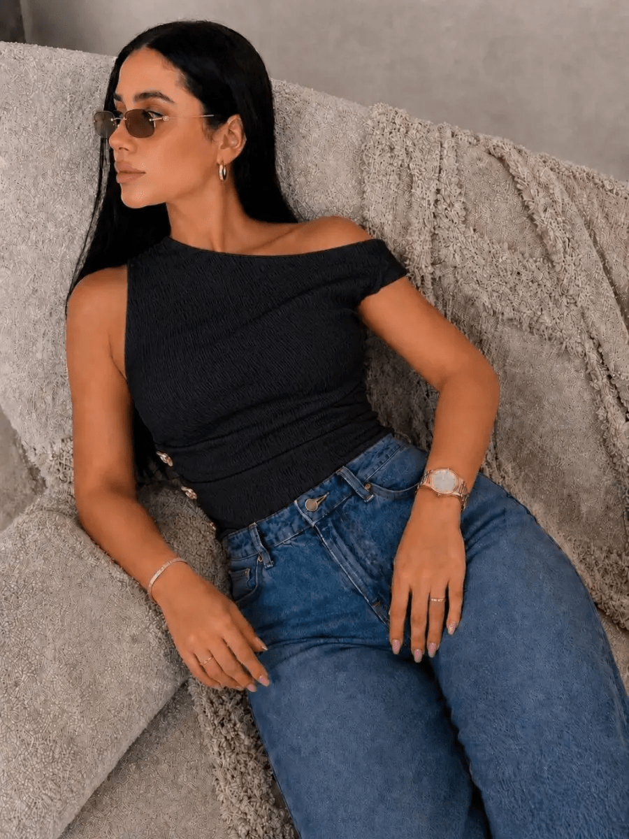 Blusa julianne (negro) - EMA COLOMBIA