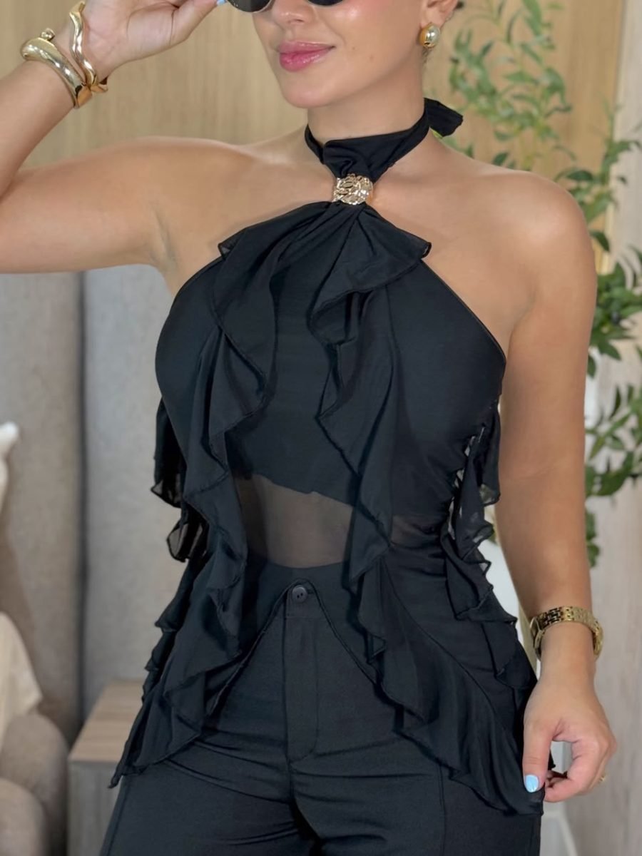 Blusa verona (negra ) - EMA COLOMBIA