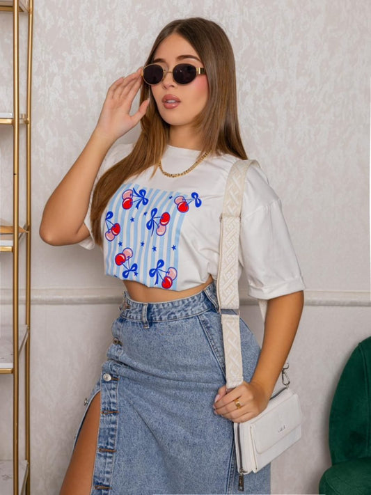 Camiseta oversized blessed - EMA COLOMBIA