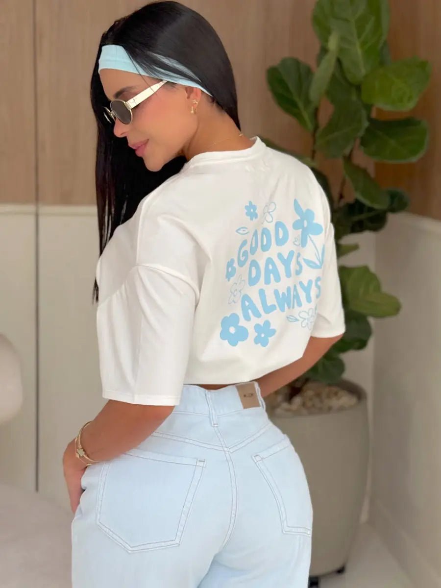 Camiseta oversized Days (crudo ) - EMA COLOMBIA
