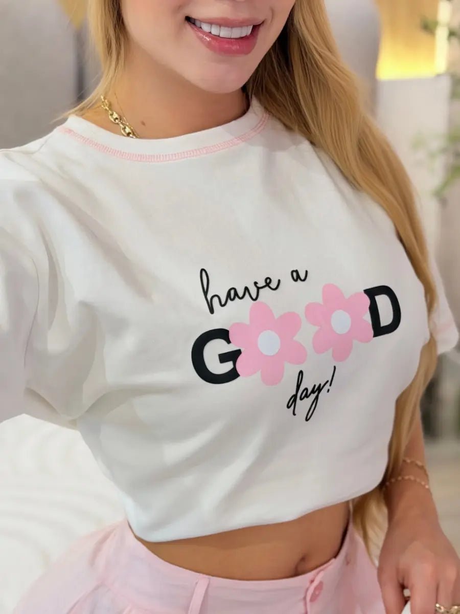 Camiseta oversized good Day - EMA COLOMBIA