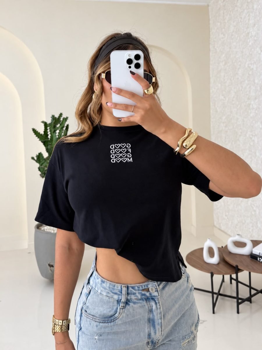 Camiseta Oversized mood (negro ) - EMA COLOMBIA