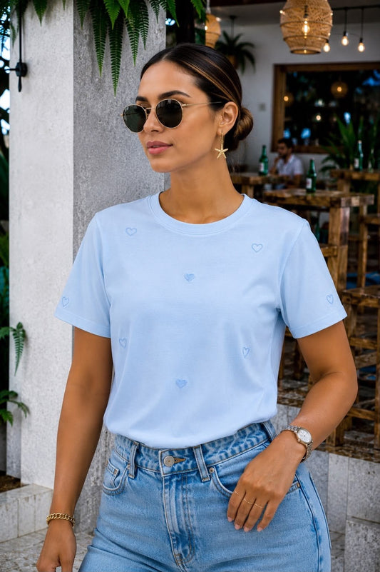 Camiseta oversized Pandora celeste - EMA COLOMBIA