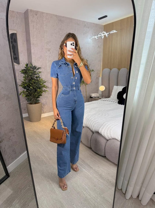 Enterizo largo Denim siena - EMA COLOMBIA