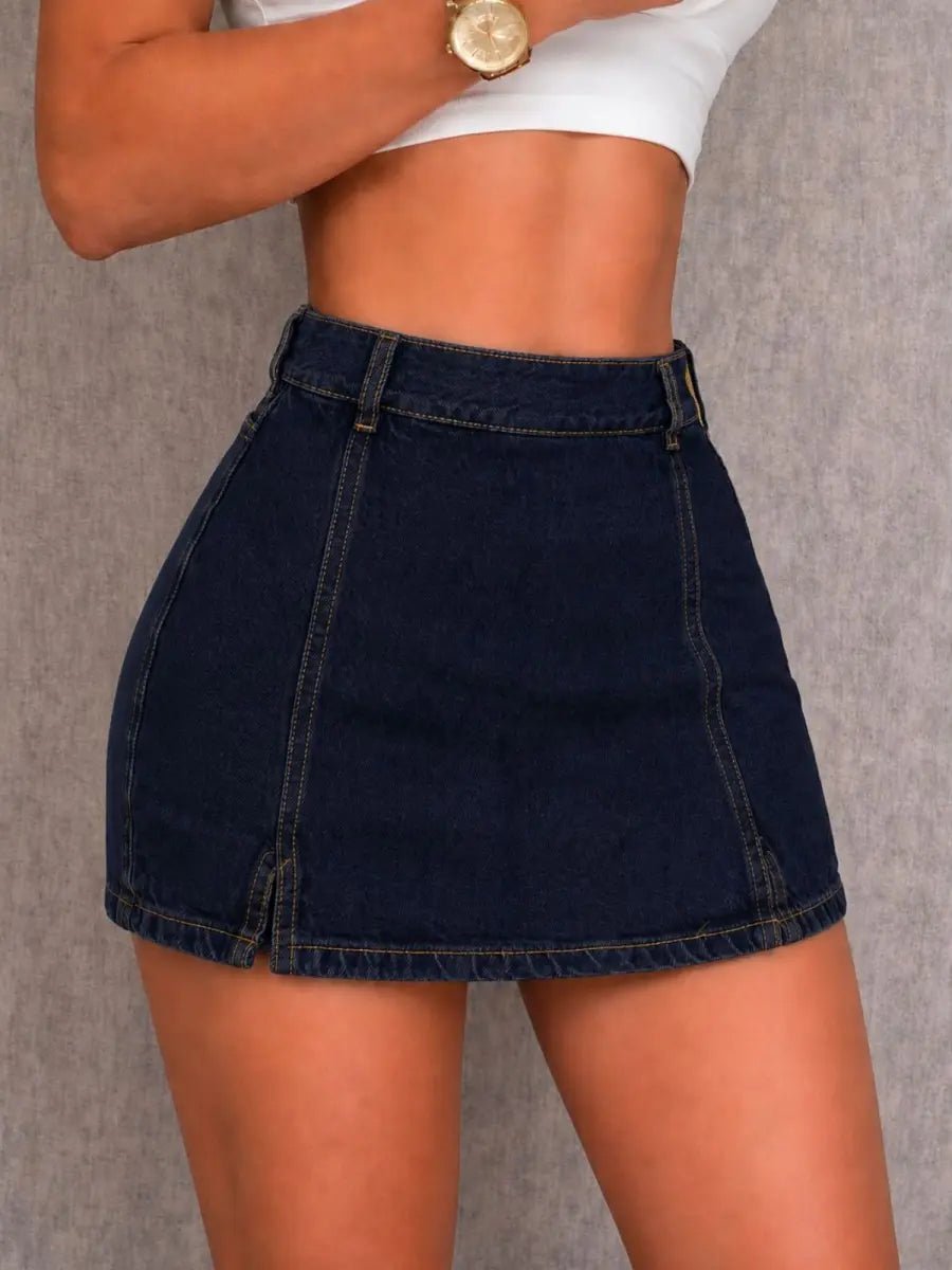 Falda Short Jean Camelia Oscuro ￼ - EMA COLOMBIA