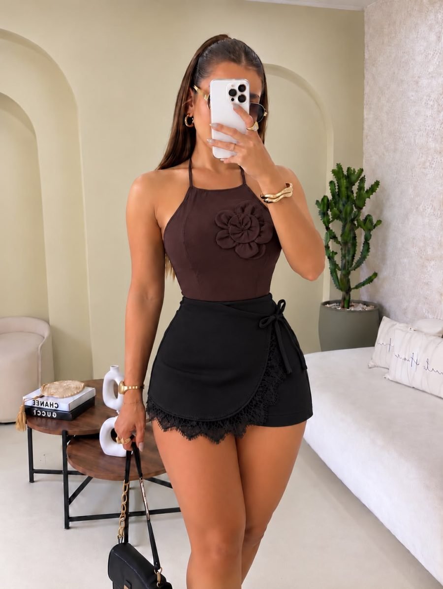 Falda short mindi (negra ) - EMA COLOMBIA
