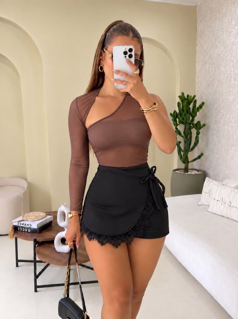Falda short mindi (negra ) - EMA COLOMBIA