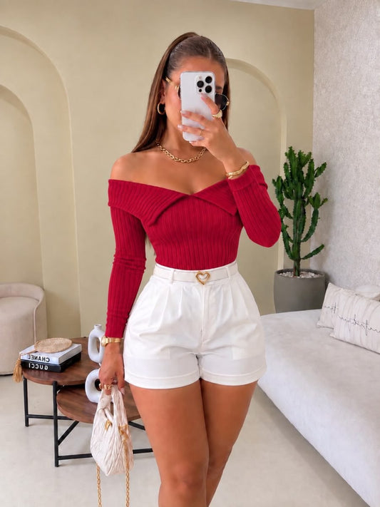 Falda Short zahara (rojo) - EMA COLOMBIA