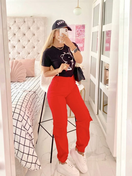 Pantalon Eloise rojo - EMA COLOMBIA