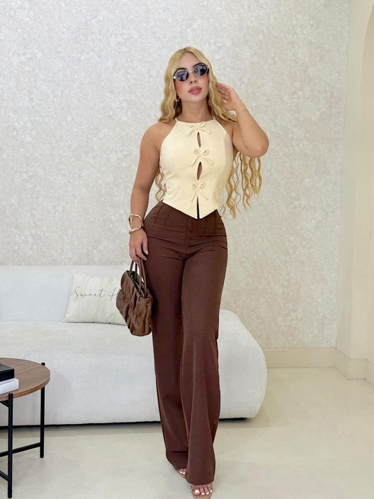 Pantalón Maldivas (Mocca)￼ - EMA COLOMBIA