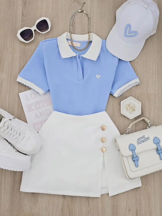 Polo Delia (celeste ) - EMA COLOMBIA