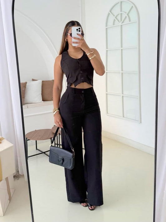 Set pantalón Gaby (negro) - EMA COLOMBIA
