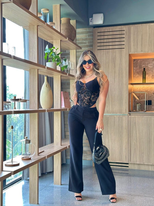 Set pantalon Samira negro - EMA COLOMBIA