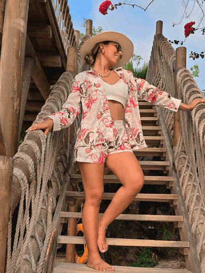 Short Zoe estampado coral - EMA COLOMBIA